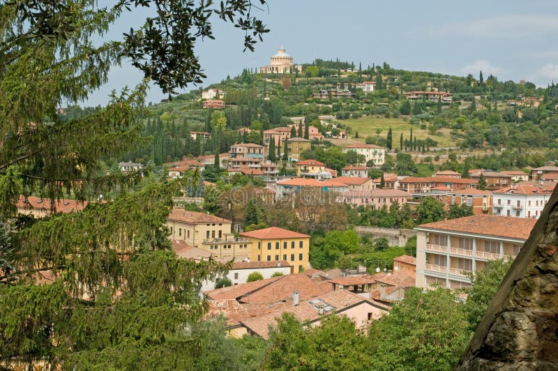 Landscape of a verona hill stock image. Image of buildings 14433637