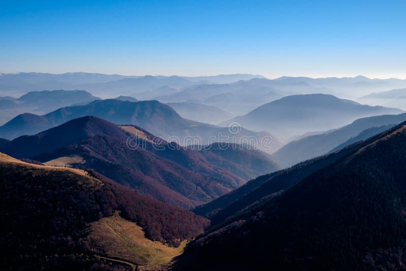 Landscape view of beautiful autumn mountains, Slovakia