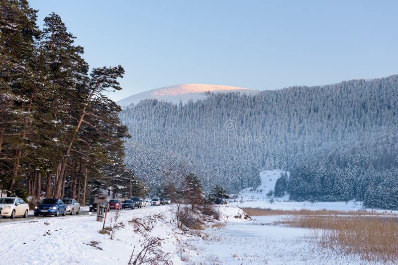 Frozen Abant lake in Golcuk National Park in Bolu,Turkey stock photos Frozen Abant lake in Golcuk National Park in Bolu,Turkey stock photos