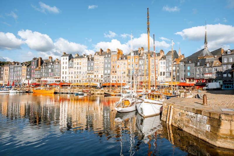 Harbour in Hofleur Town, France Stock Image - Image of exterior ...