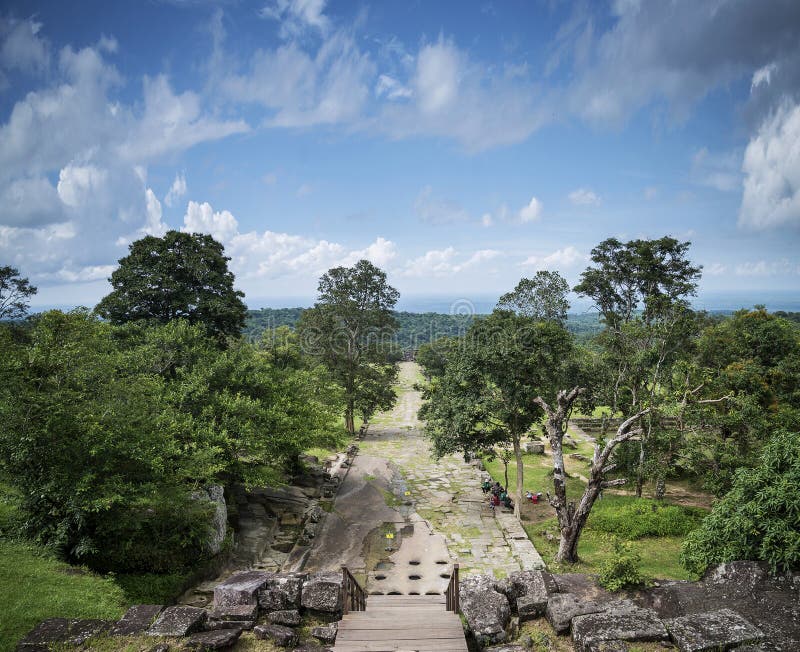 Landscape view from preah vihear mountain in north cambodia