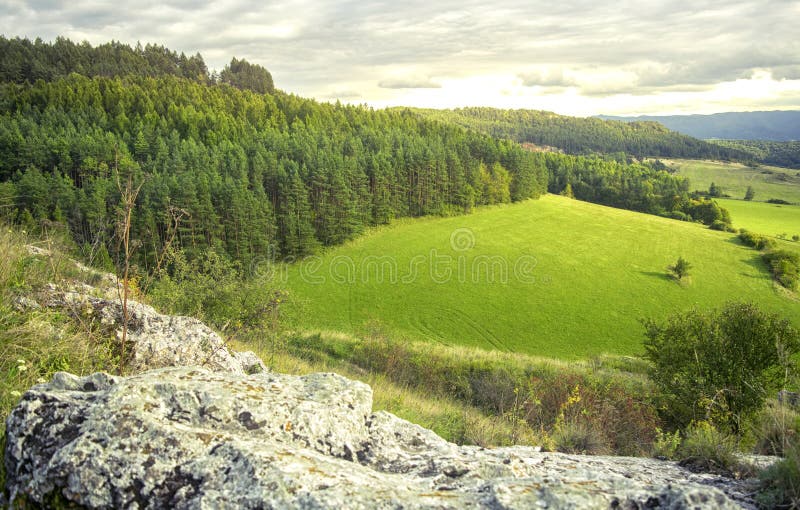 Landscape view from Spis castle in Slovakia