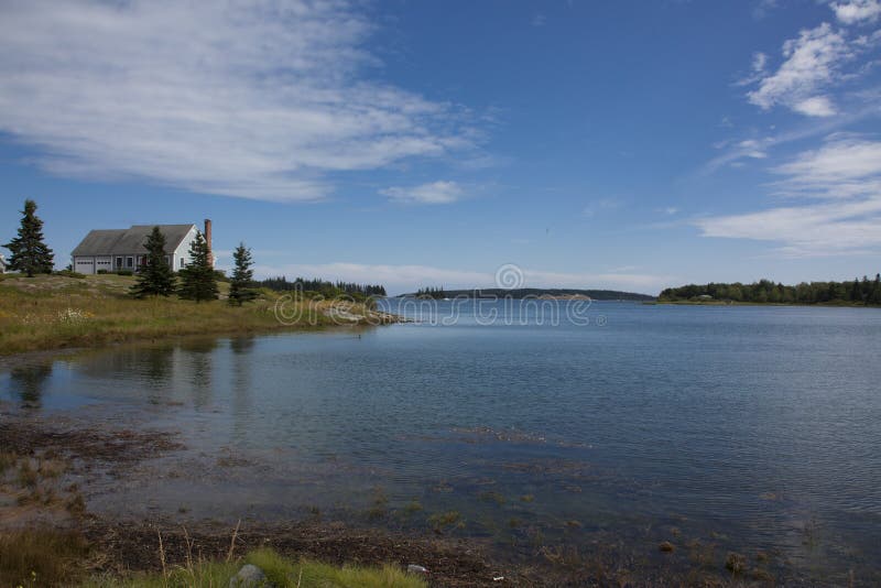 Landscape view waterway in Maine