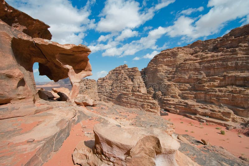 Landscape of Wadi Rum stock photos