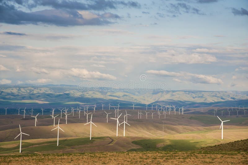 Landscape with wind turbines