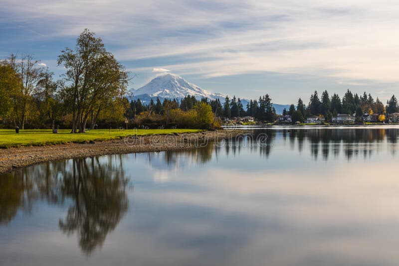 Landscapes of Lake Tapps park in Spring royalty free stock photography
