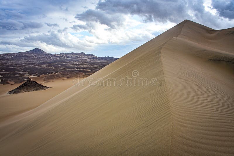 Landscapes and sand dunes in the Nazca desert. Ica, Peru