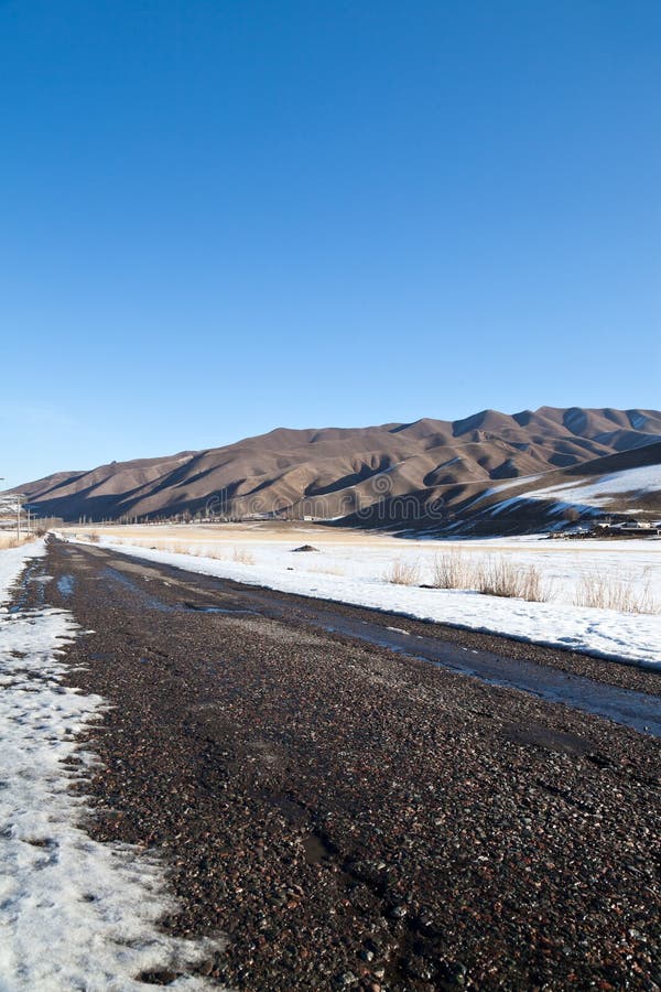 Landschaft der Berge, Straßen stockbild