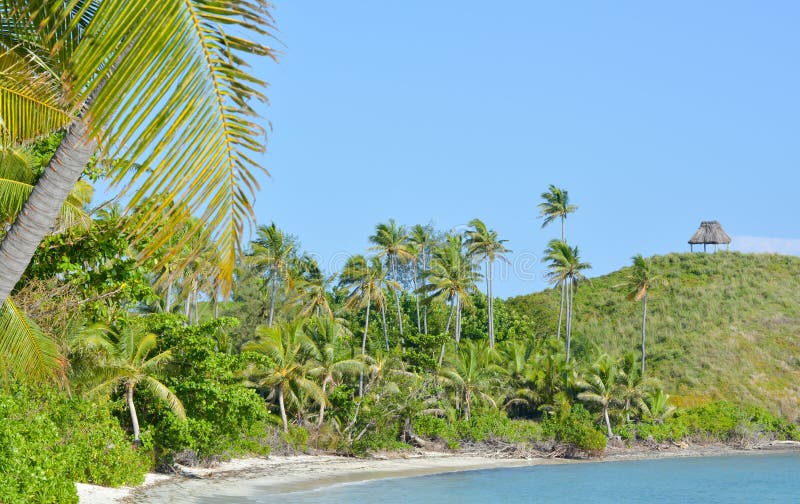 Landschaft eines tropischen entferntstrandes in Fidschi lizenzfreie stockbilder Landschaft eines tropischen entferntstrandes in Fidschi lizenzfreie stockbilder