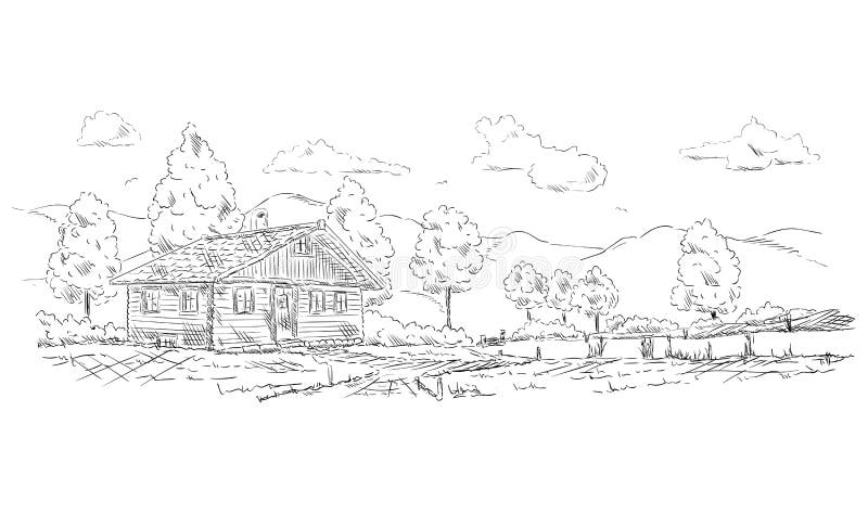 Teich Landschaft Stock Illustrationen, Vektors, &amp; Klipart