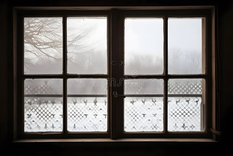 Landschaftsbild. Aussicht aus Fenster auf die wunderschöne Landschaft. Neuronale Netzai generiert vektor abbildung