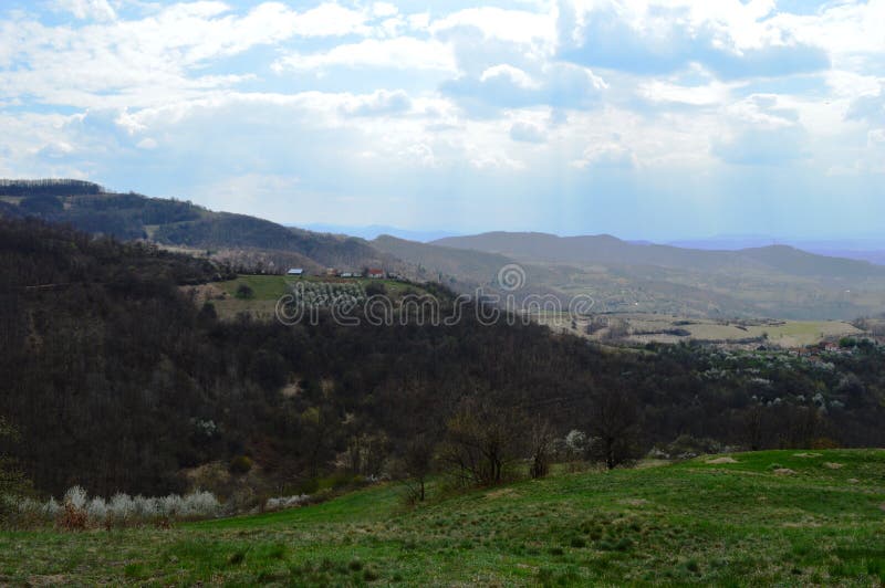 Landschap in de lente stock fotografie