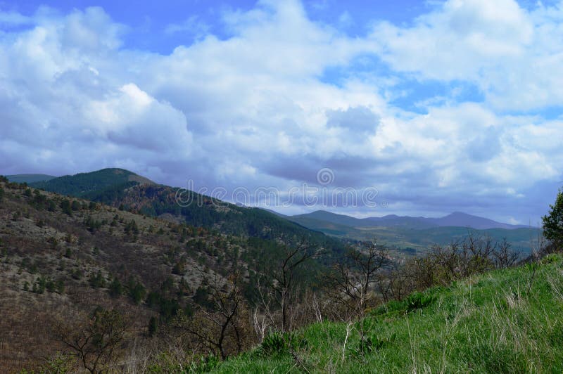 Landschap in de lentekleuren stock foto's