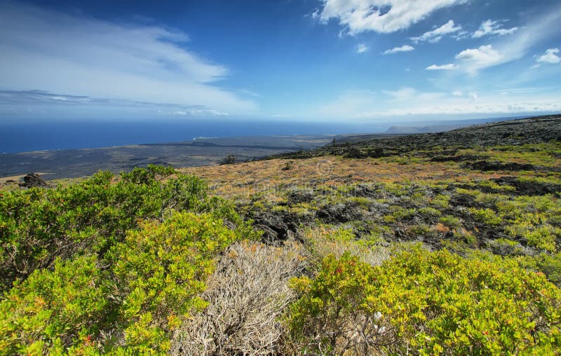 Landschap in de keten van kraters weg royalty-vrije stock foto's