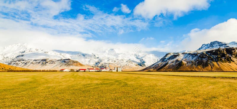 Landschap naar Eyjafjalla-vulcano in IJsland stock foto's Landschap naar Eyjafjalla-vulcano in IJsland stock foto's
