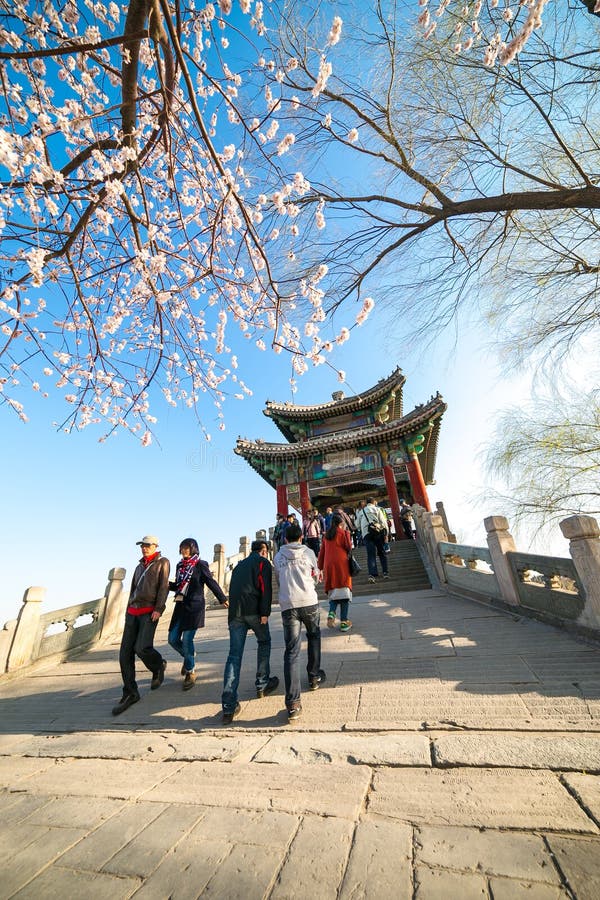 Landskap för vår för Pekingsommarslott royaltyfri bild