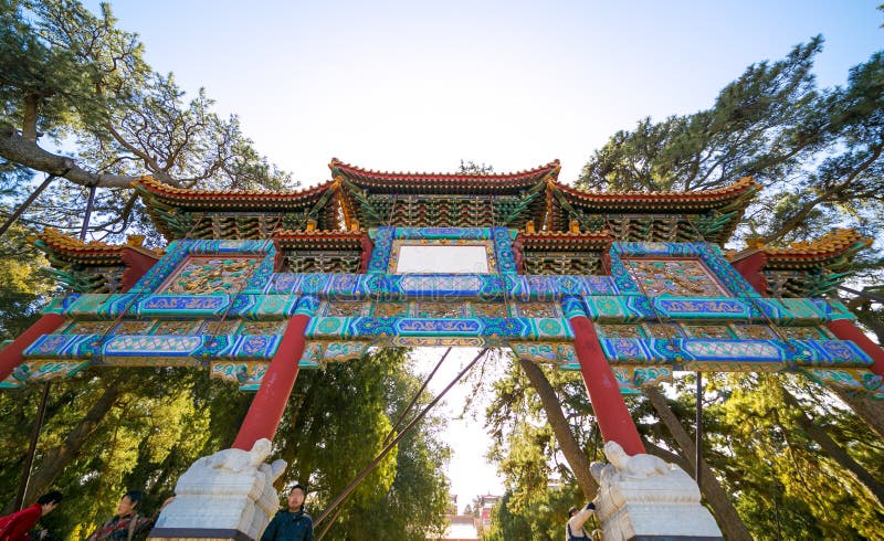Landskap för vår för Pekingsommarslott arkivbild