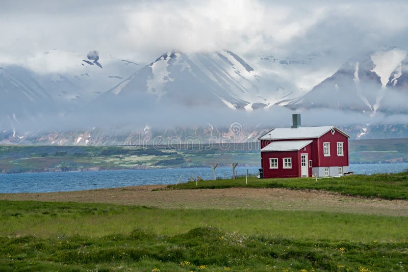 Landskap längs Eyjafjorduren, Island arkivfoton Landskap längs Eyjafjorduren, Island arkivfoton