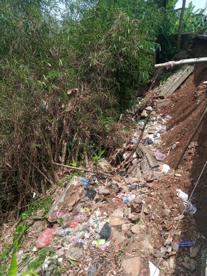 Landslide Turned into a Dumping Ground Stock Photo Image of dumping