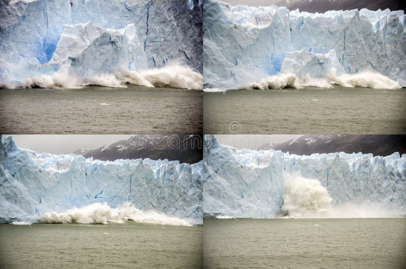 Landslip op Perito Moreno Glacier, Argentinië stock afbeelding Landslip op Perito Moreno Glacier, Argentinië stock afbeelding