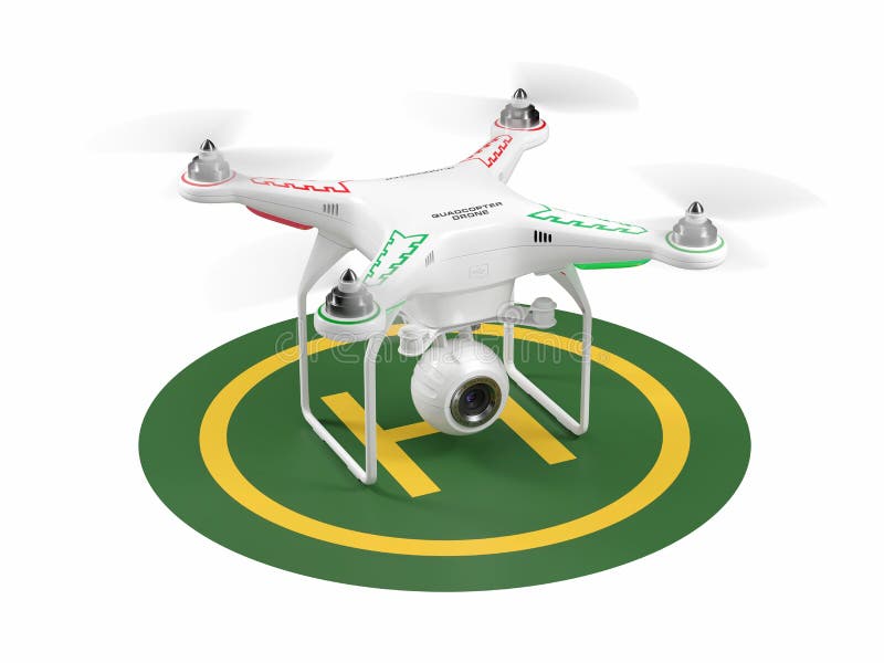 Landungsbrummen auf grünem Hubschrauber-Landeplatz 3d stock abbildung Landungsbrummen auf grünem Hubschrauber-Landeplatz 3d stock abbildung