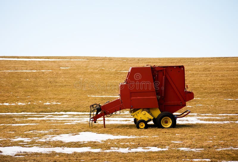 Landwirtschaftliche Maschine-Winter-Landschaft lizenzfreie stockfotos Landwirtschaftliche Maschine-Winter-Landschaft lizenzfreie stockfotos