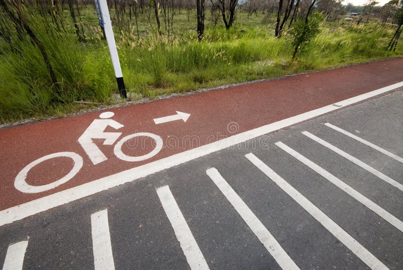 Lane for bicycle at highway in Thailand. Lane for bicycle at highway in Thailand.