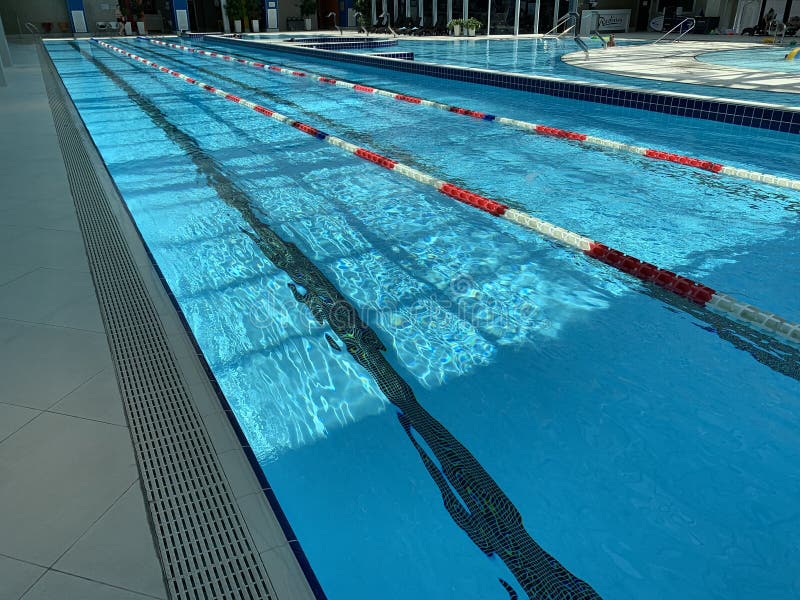 Lanes of a Competition Swimming Pool. Swimming Pool in Spa Center of Hotel  Stock Photo - Image of aqua, leisure: 154486956