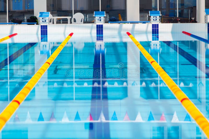 Competition Swimming Lanes Of Swimming Pool Stock Image Image Of