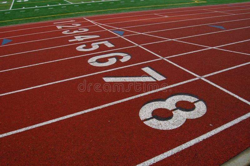 Lanes on running track