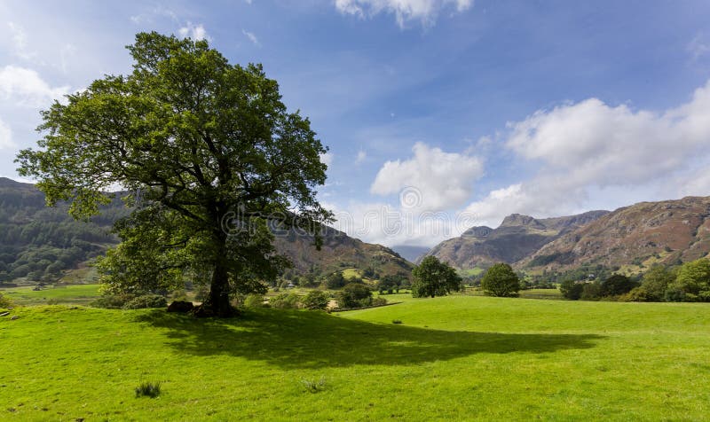 Langdale Pikes in Lake District royalty free stock image