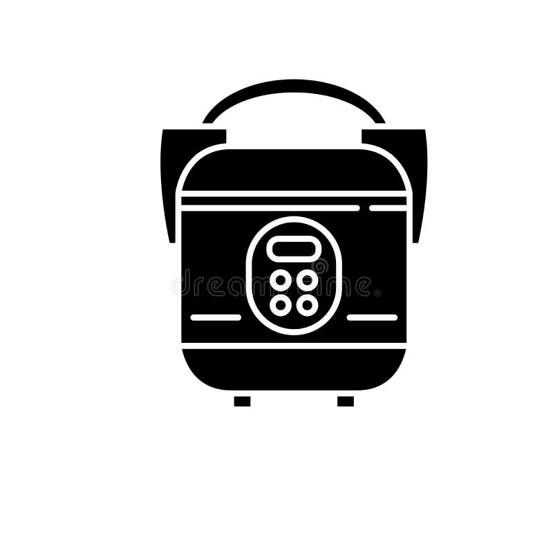 Langsame Kocherschwarzikone, Vektorzeichen auf lokalisiertem Hintergrund Langsames Kocherkonzeptsymbol, Illustration lizenzfreie abbildung Langsame Kocherschwarzikone, Vektorzeichen auf lokalisiertem Hintergrund Langsames Kocherkonzeptsymbol, Illustration lizenzfreie abbildung