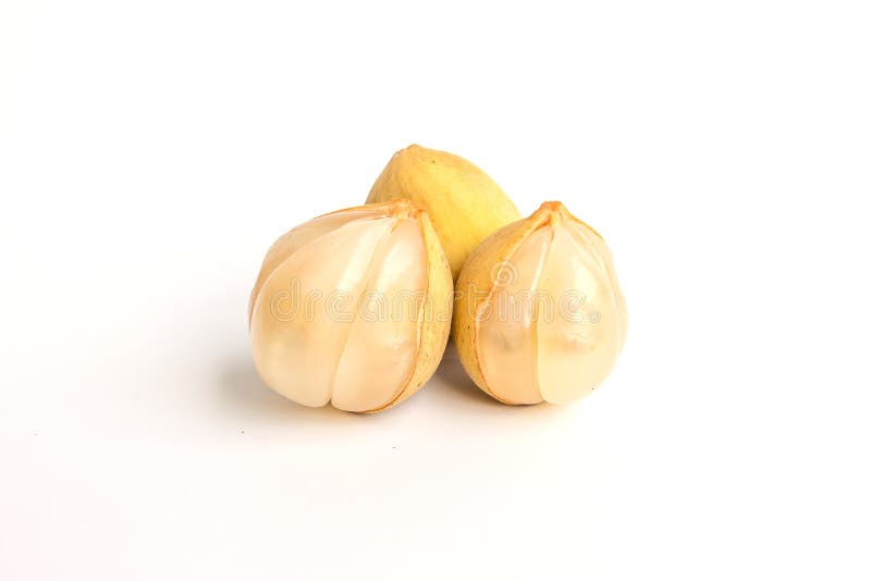 Langsat longkong sau lanzones fruit isolate pe fond alb. Longkong langsat sau lanzones fruit este endemic pentru Asia de Sud-Est