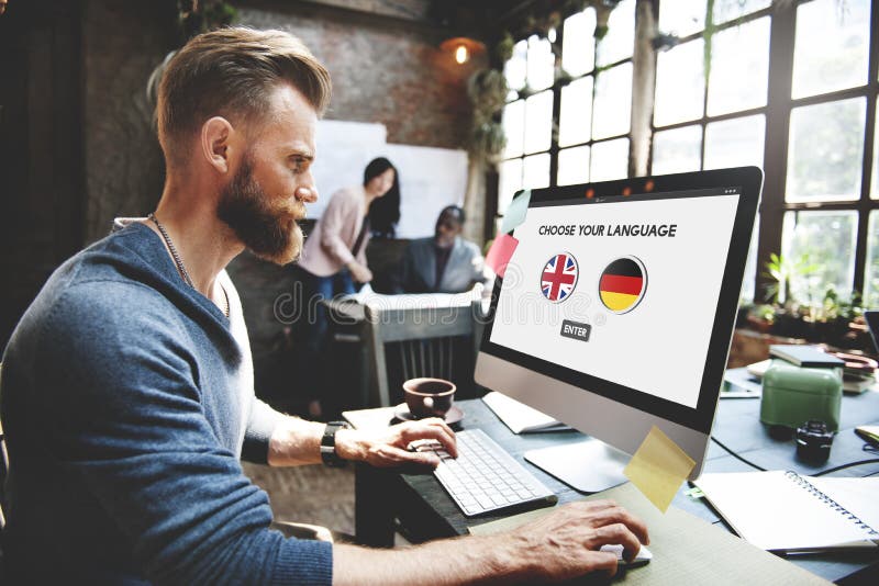 Language Dictionary English German Concept stock images Language Dictionary English German Concept stock images
