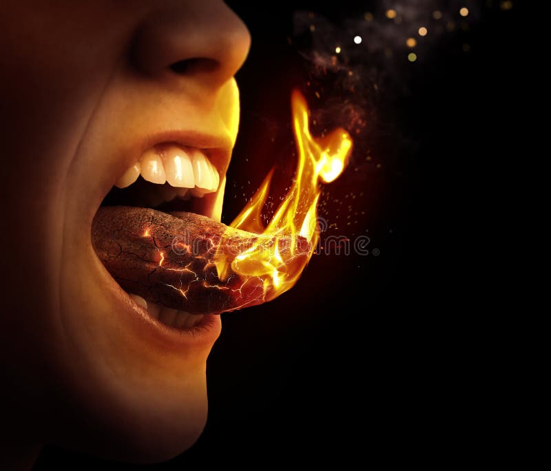 Langue sur le feu image stock Langue sur le feu image stock