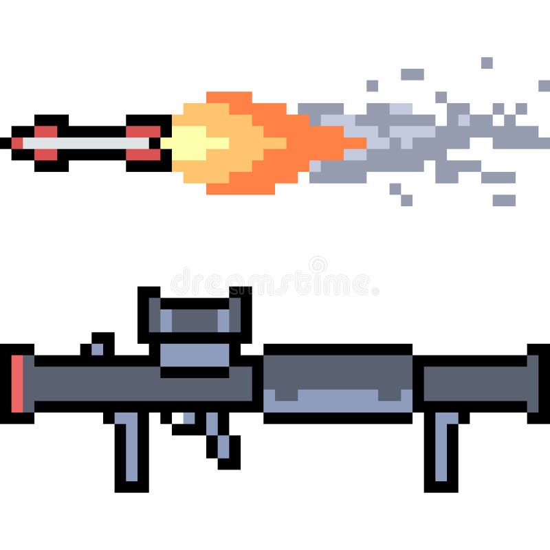 Lansator de rachete cu pixeli vectoriali vector illustration