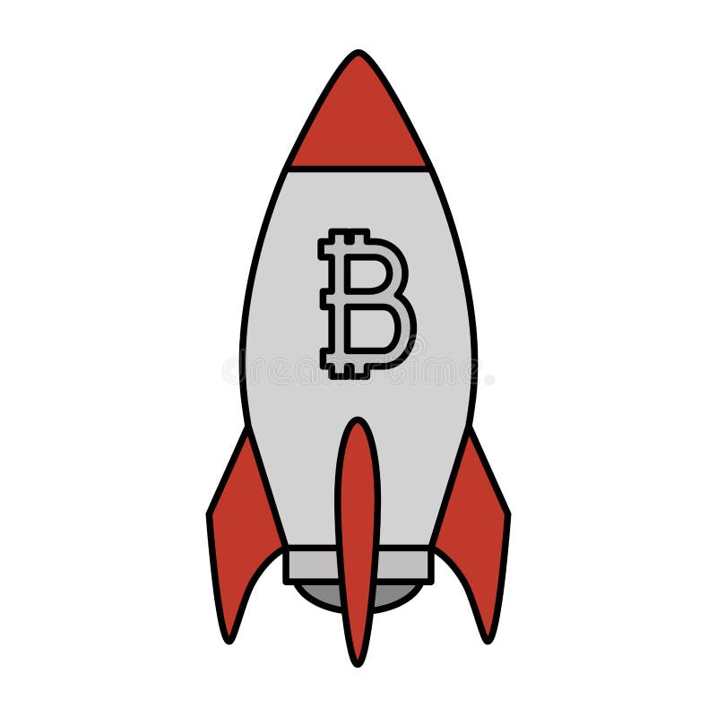 Lansator de rachete cu simbol bitcoin royalty free illustration