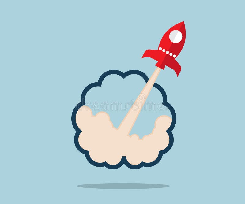 Lansator de rachete din creier royalty free illustration