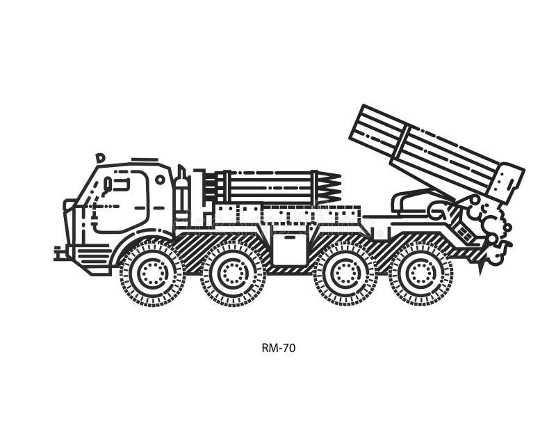 Lansator de rachete rm70 vector illustration