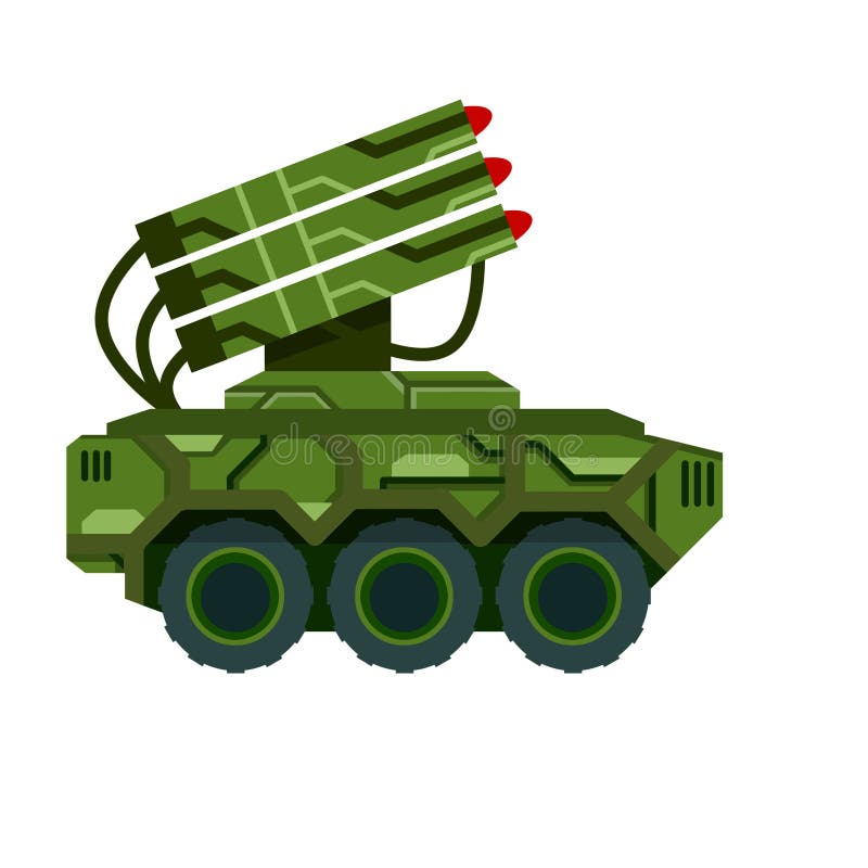 Lansator de rachete. tehnologie militară. transport și echipament special vector illustration
