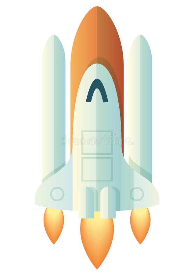 Lanserande raket på vit stock illustrationer Lanserande raket på vit stock illustrationer