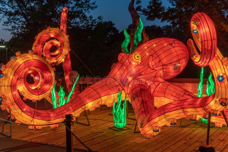 Lantern Festival at Cleveland Zoo Stock Photo Image of light, holiday