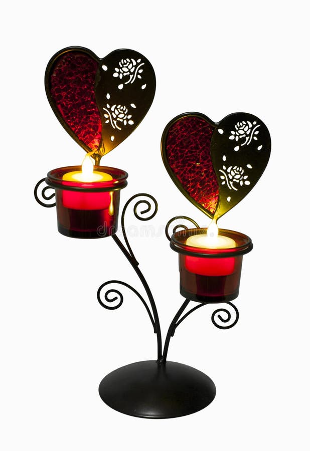 Lantern Heart Shape With Fake Candle Stock Photo Image of white, candle 23152670