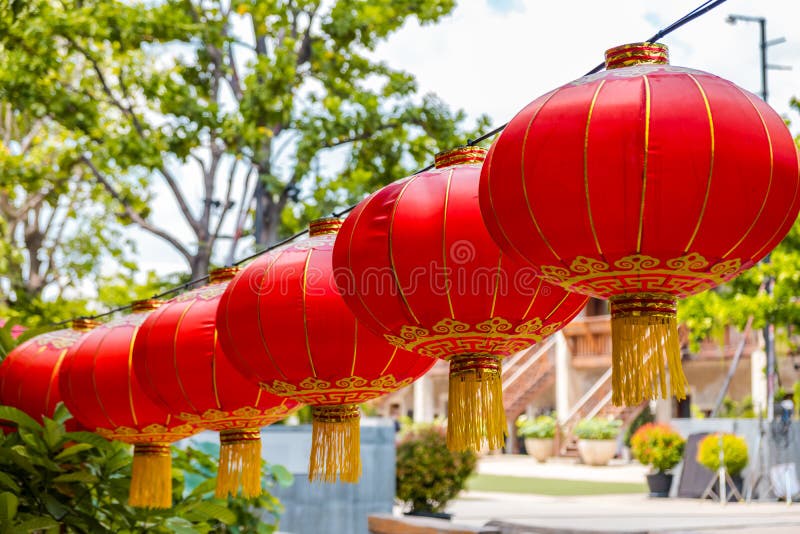 Lanterna chinesa vermelha para a celebração chinesa do ano novo imagens de stock Lanterna chinesa vermelha para a celebração chinesa do ano novo imagens de stock