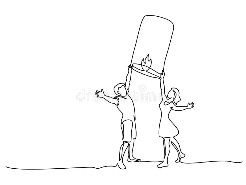 Lanterna de papel de lançamento do céu dos pares novos felizes ilustração royalty free Lanterna de papel de lançamento do céu dos pares novos felizes ilustração royalty free