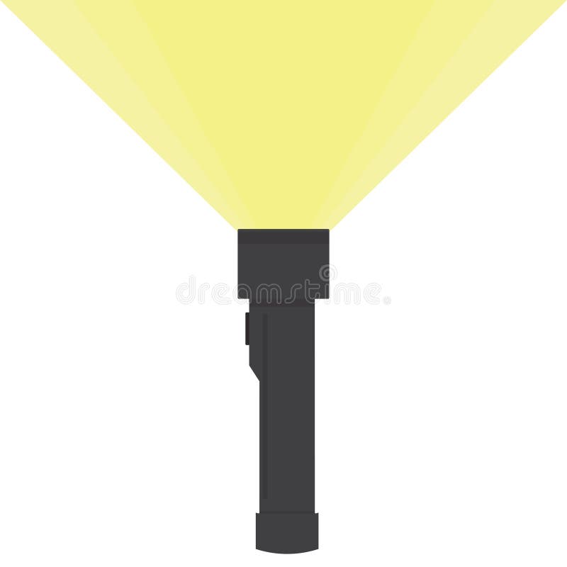 Lanterna elétrica incluída do ícone com luz Lanterna elétrica no estilo liso ilustração do vetor Lanterna elétrica incluída do ícone com luz Lanterna elétrica no estilo liso ilustração do vetor
