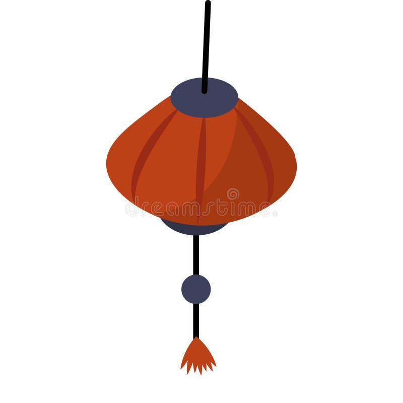 Lanterne arrondie orange. Vecteur illustration de vecteur