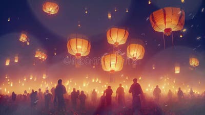 Lanterne cinesi in volo archivi video. Video di aerostato - 259924627