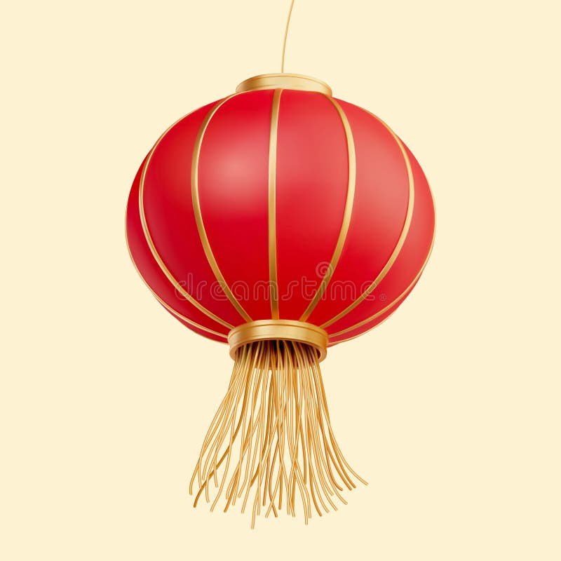 Lanterne pendante rouge 3d avec moule illustration stock
