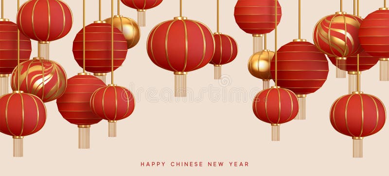 Lanterne rouge pendante décoration asiatique traditionnelle. décorations pour la nouvelle année chinoise. fête des lanternes chino illustration de vecteur